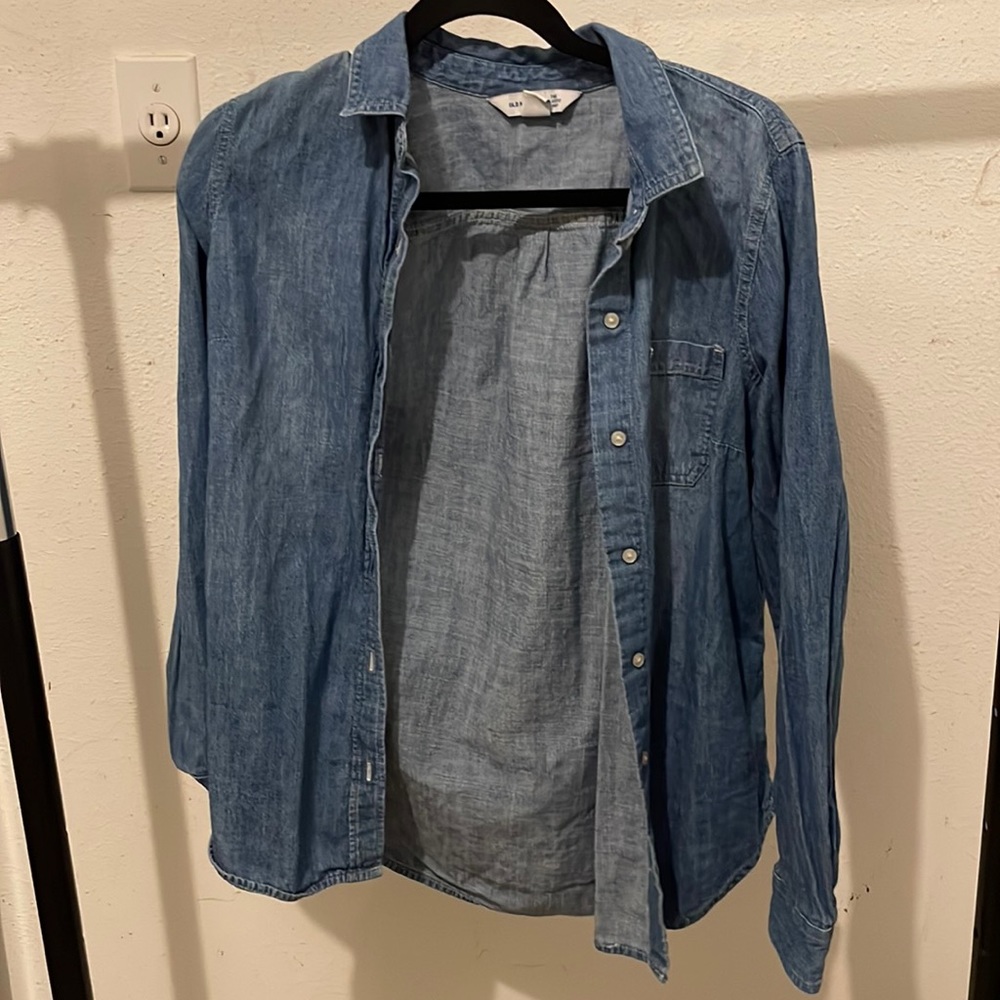 Denim Button-Up Shirt. Great for layering!